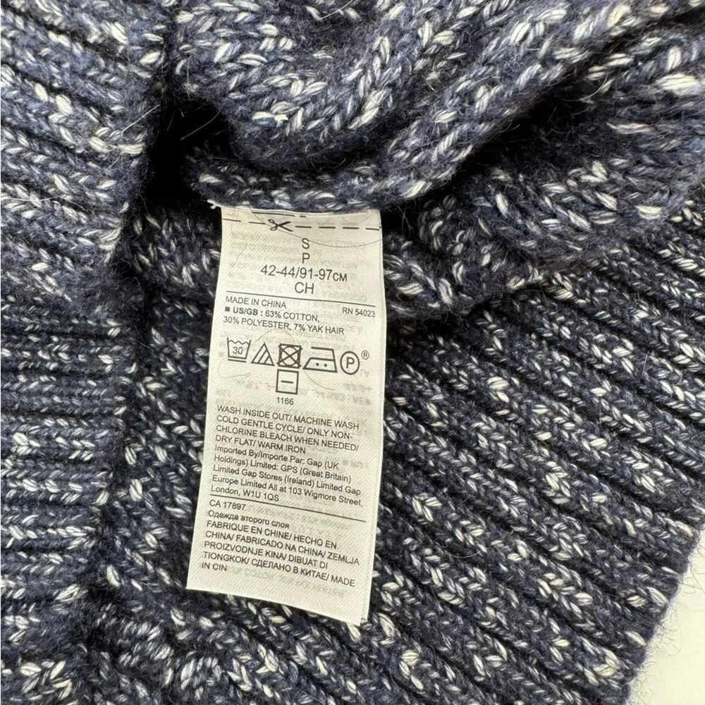 NWT Banana Republic Yak Hair Blend Cable Knit Shawl Pulllover Preppy‎ Sweater S